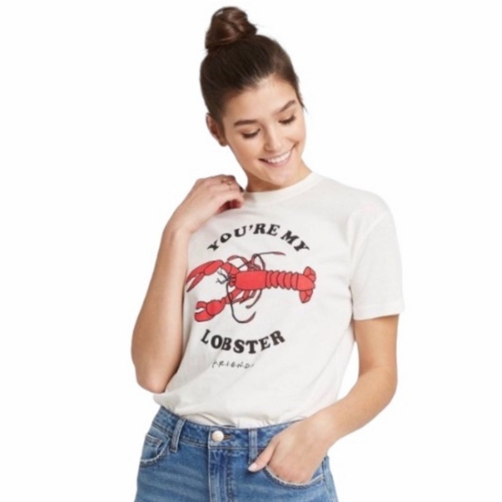 FRIENDS You're My Lobster Hi-lo Tee Soft & Comfy Women's Slim Fit XXL White - Picture 2 of 11